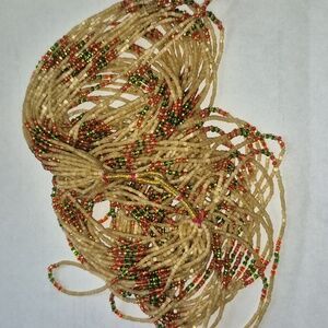 African Multicolor Beaded Waist Beads? Necklace 23 Strands